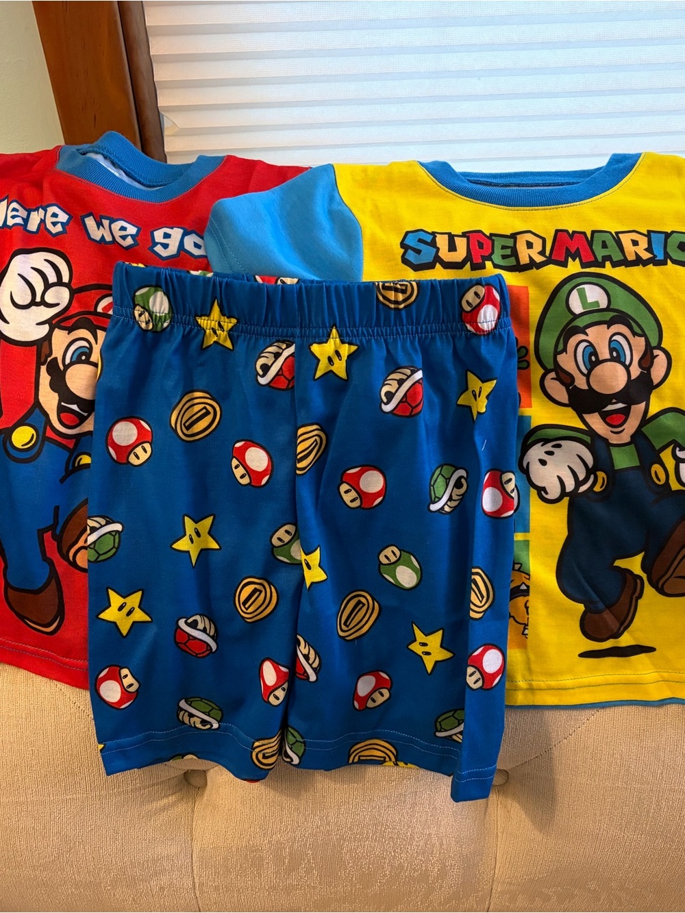 Super Mario Kids Pajama 3 piece Set - Blue/Red/Yellow